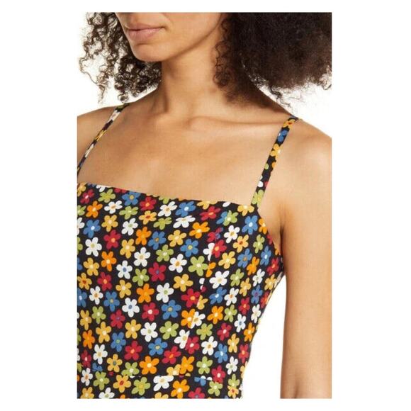 Reformation Crimini Black Multi Afternoon Floral Danica Slip Dress Sz.0 NWT - Picture 2 of 16